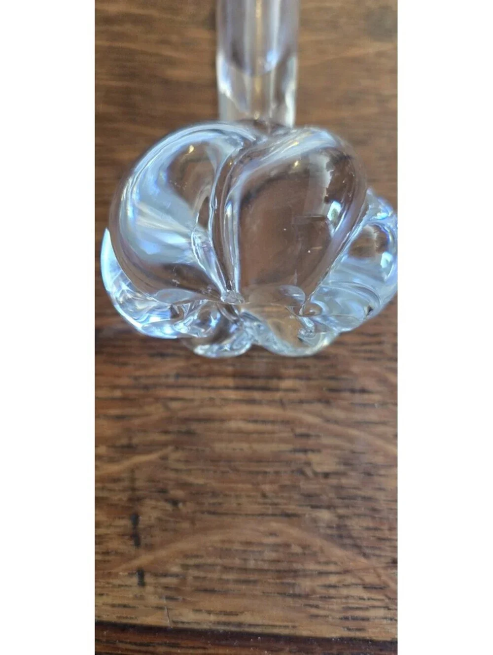 Vintage Clear Glass Flower Bud Vase Twisted Bubble Footed Classic Shape 9.5